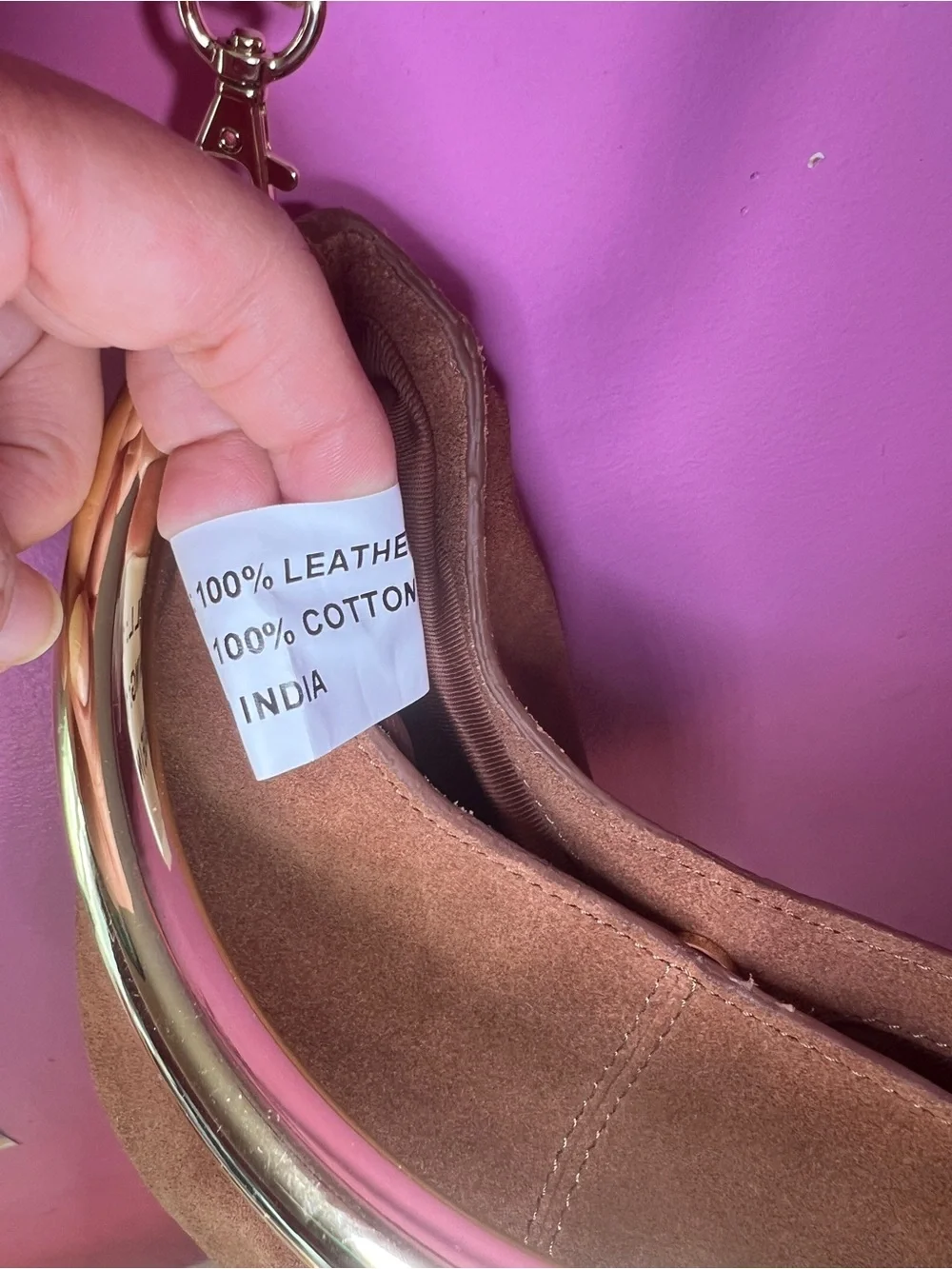 Haute Hippie Brown Suede Hobo with Gold Top Handle